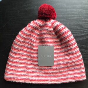 Pistil Striped Red Beanie with Pom